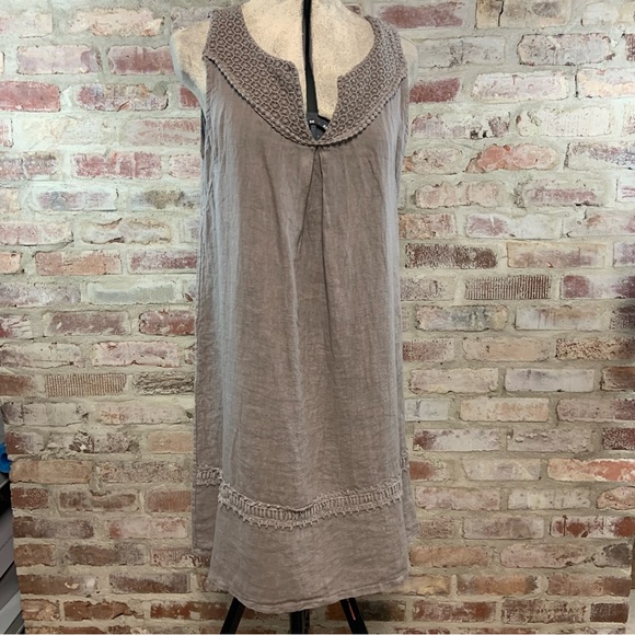 lined dress A-line Linen Dress CHILOE in Natural Melange main image 0